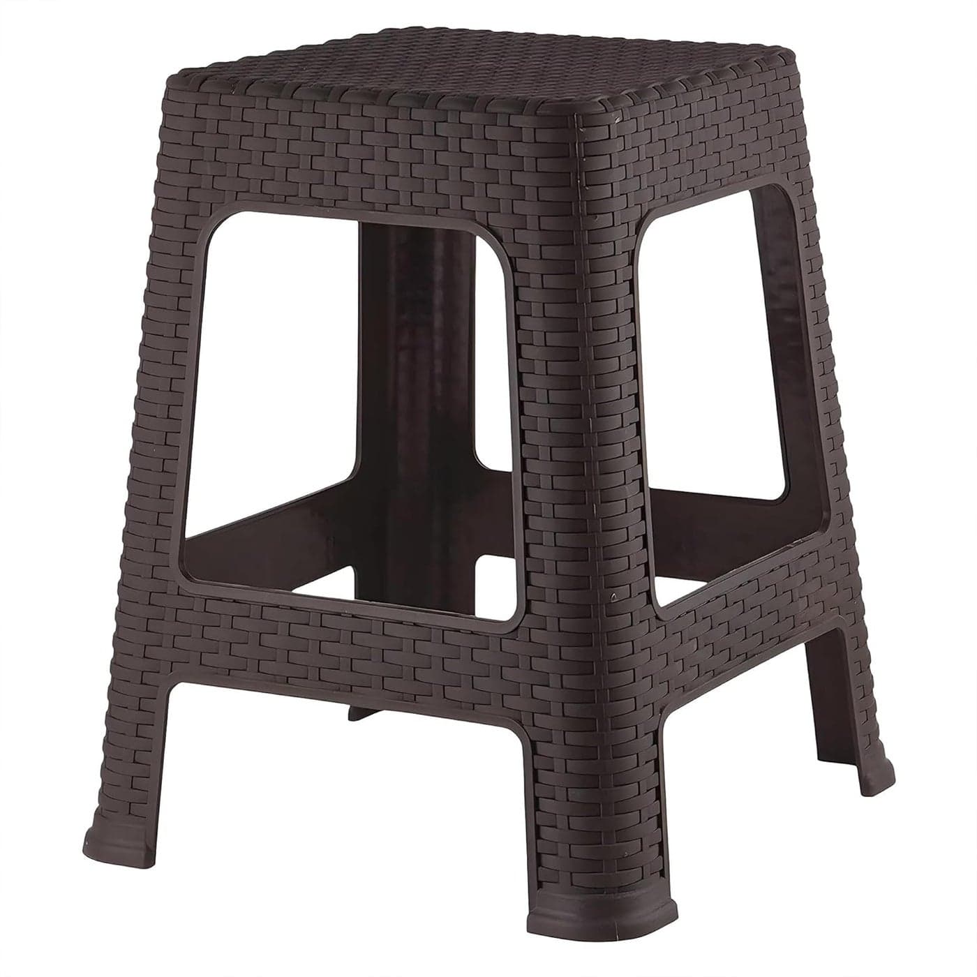 Kuber Industries Sitting Stool | Stool For Indoor Or Outdoor | Plastic Non-Slip Lightweight Stool | Stool For Office & Home | Stool For Home & Garden | Brown, 7.086618 Inches