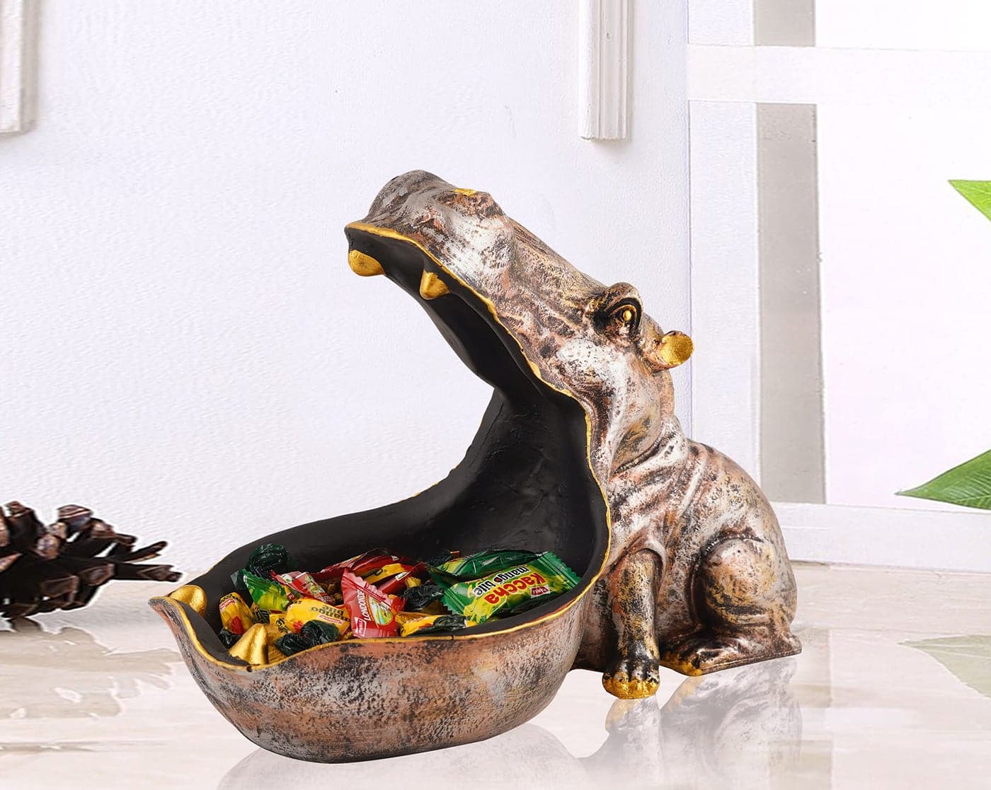 zart Angry Big Mouth Hippopotamus Showpiece for Home Decor Showpiece | Hippo Showpiece for Home Decorative Showpiece (Hippo Copper)