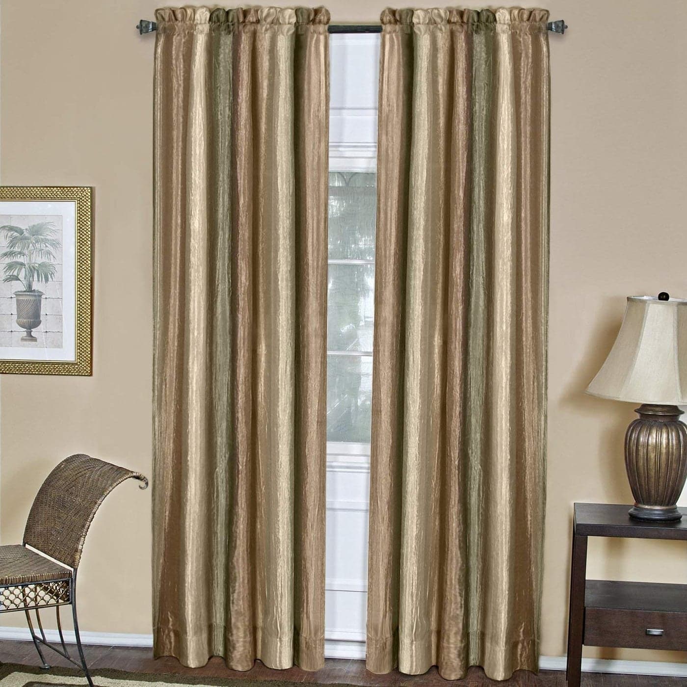 Ombre Panel Light Filtering SemiSheer Window Curtain 84 Inch Length 50 Inch Width Earth Light Filtering Soft Polyester Drapes for Bedroom Living Dining Room by Achim Home Decor