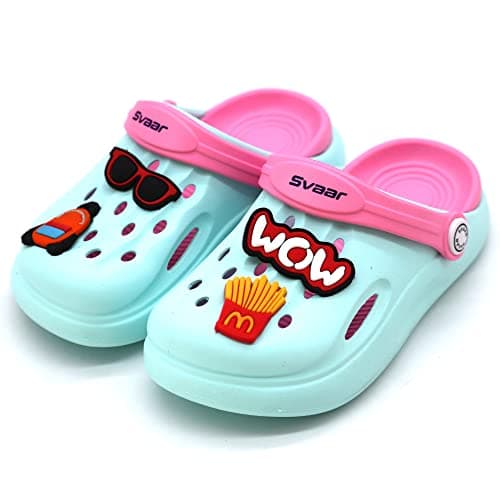 SVAAR Wow Clog Shoes for Boys & Girls || Indoor & Outdoor Sandals Clogs for Kids, 2 UK