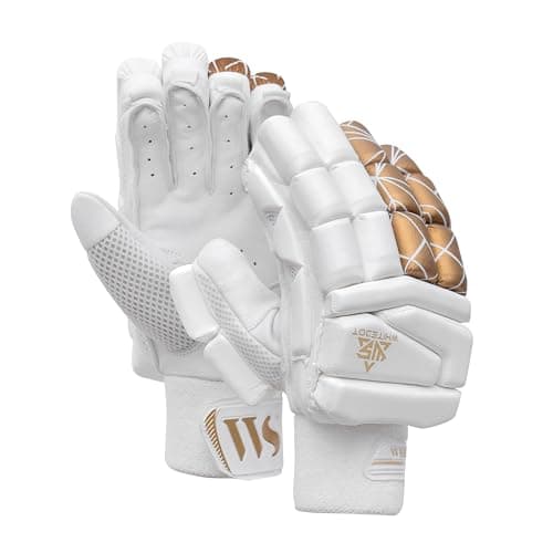 WHITEDOT Sports Leather Versed Levlon Crickt Batting Gloves (Boys/Small, Right,Cricket)