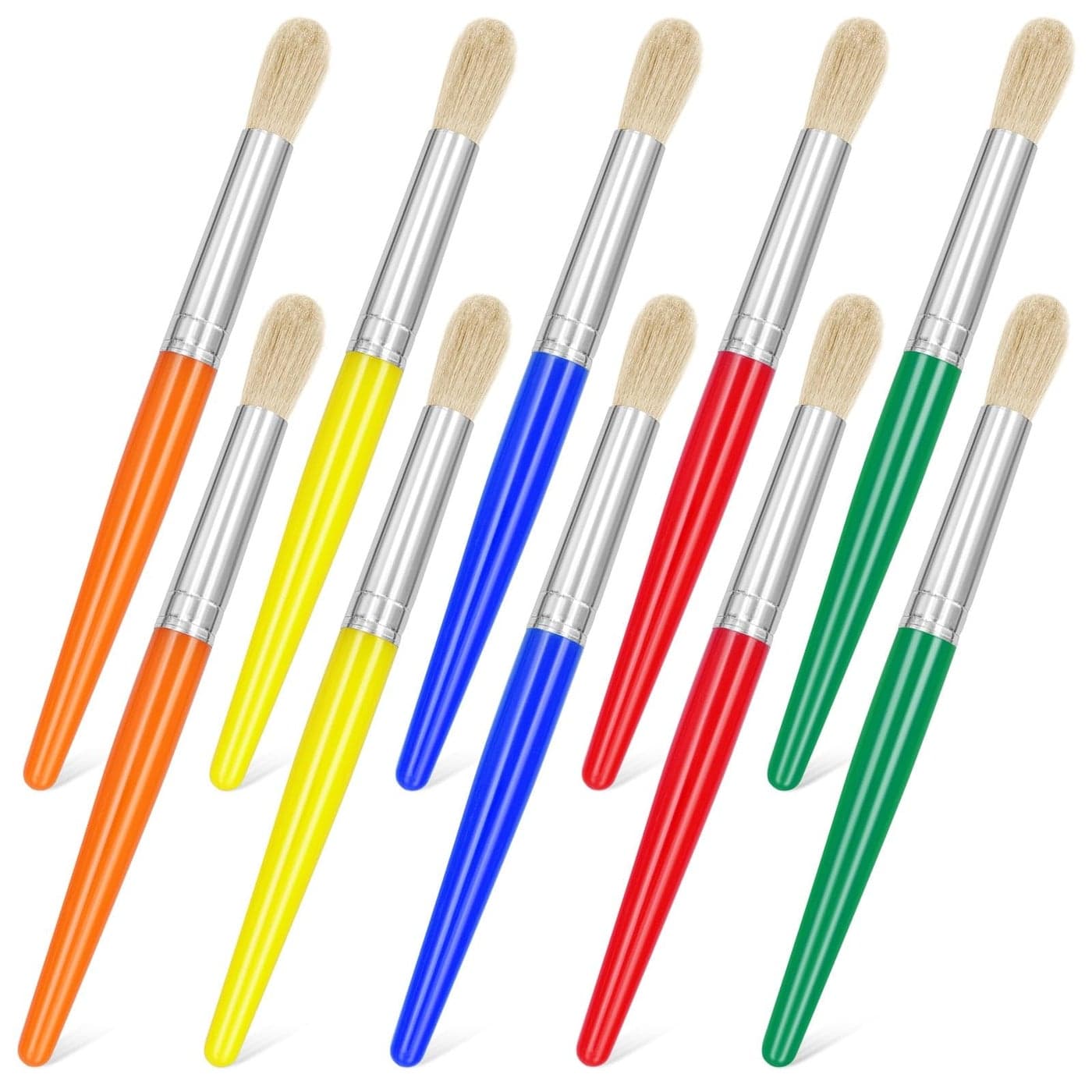 10Pcs Paint Brushes for Kids Anezus Children Paint Brushes Toddler Large Chubby Kids Paint Brush Set for Preschool Daycare Classroom Washable Paint Acrylic Paint