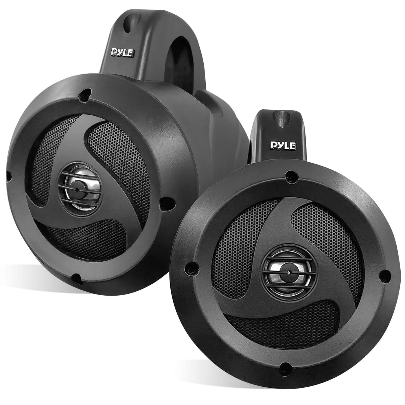 Pyle 2Way Passive Waterproof OffRoad Speaker System 4 Inch 900w Peak Marine Grade Wakeboard Tower Speakers FullRange Outdoor Audio Speaker for ATV UTV Quad Jeep Boat 1 pair Black