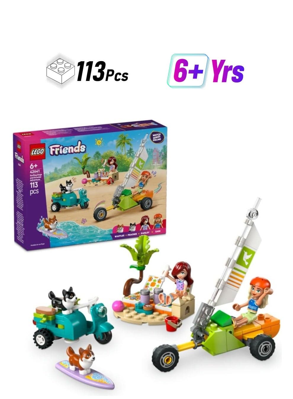 LEGO Surfing Dogs And Scooter Adventure Building Toy Set 42641
