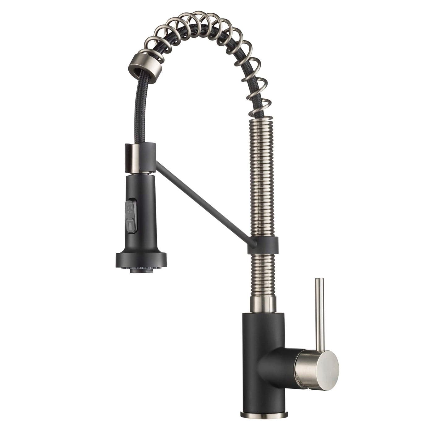 KRAUS Bolden 18Inch Single Handle Spot Free Stainless SteelMatte Black Commercial Style PullDown Kitchen Faucet with Dual Function Sprayer KPF1610SFSMB Pack of 1