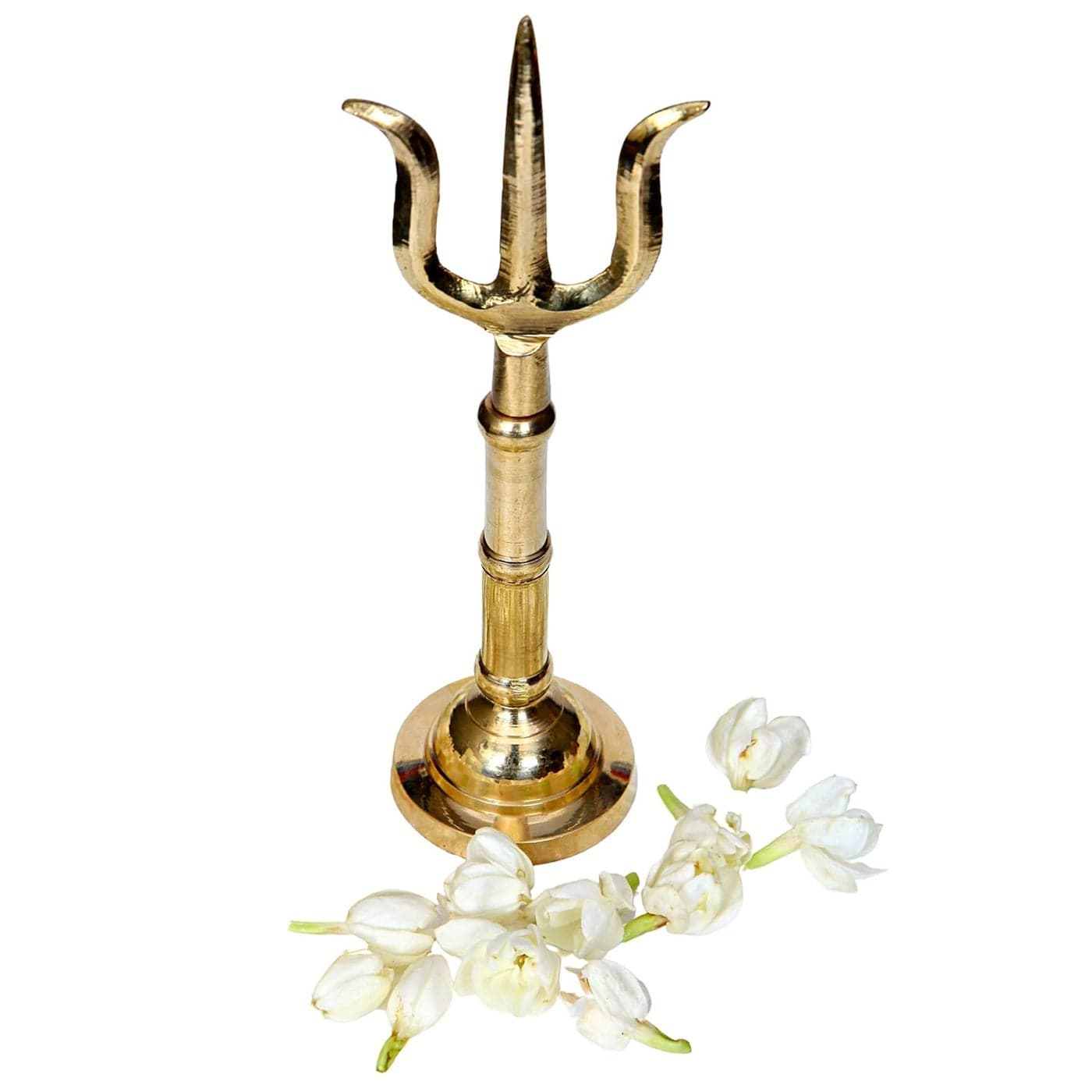 Aalayam Selveer Brass Soolam on Stand 7 Inches160g Brass Gold Colour 1 Piece