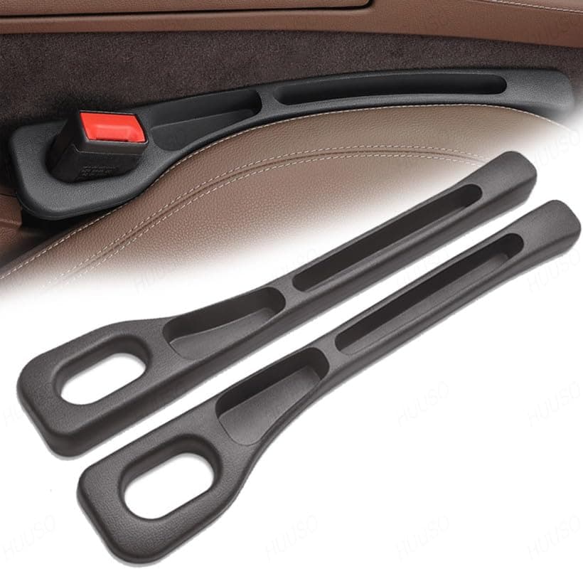 HUUSO 2 Pack Car Seat Side Gap Filler with Slot for Storing Phone, Cards & Coins, Side Gap Plug Strip to Prevent Dropping Items Compatible with Toyota Innova Hycross (2022)