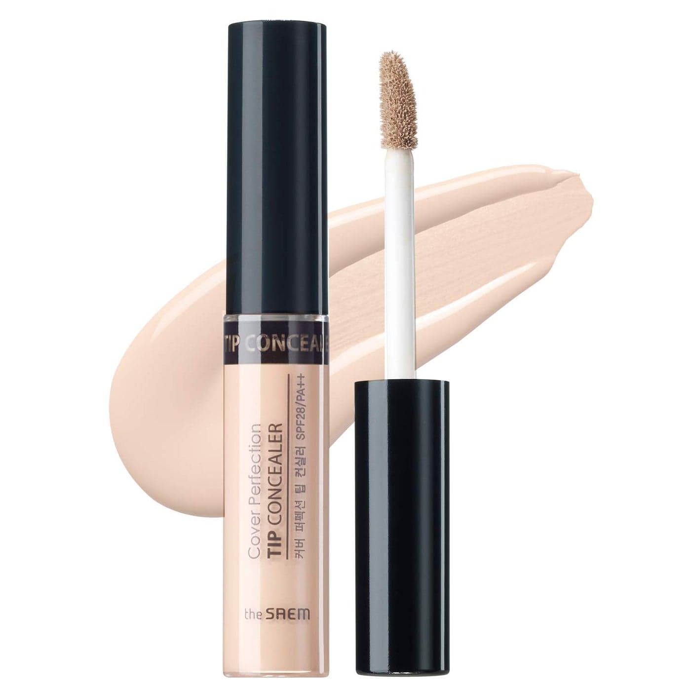 THE SAEM Cover Perfection Tip Concealer Liquid MultiUse Concealer Full Coverage Makeup for Acne Dark Spots Dark Circles Hyperpigmentation and Blemishes 02 floz 1 Clear Beige