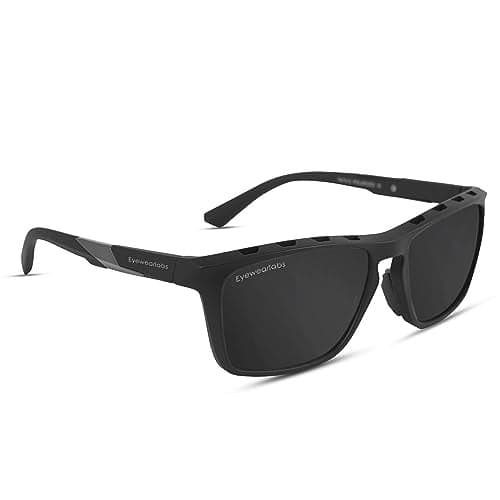 Eyewearlabs OKNO | Vertex | Polarized Sunglasses For Men And Women | For Driving, Sports and Adventure Activities | 100% UV Protection | Medium | OKVertexZ1, Black