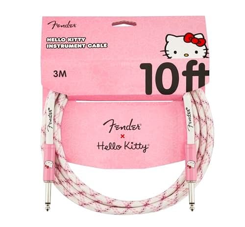 Fender x Hello Kitty WhitePink Woven Cable 10