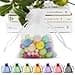 ANZNKU 50PCS White Organza Bags 3x4 Small Gift Bags Bulk for Sachet Jewelry Candy Treat Mini Mesh Bag Drawstring for Wedding Bridal Baby Shower Party Favor Bag for Valentines Mothers Day Birthday