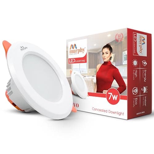 Murphy Vivo 7W LED Down Light, Cool White Light, Round, Pack of 1, Recessed Ceiling LED Light, Suited for 3 inch Junction Box (2 Years Warranty)