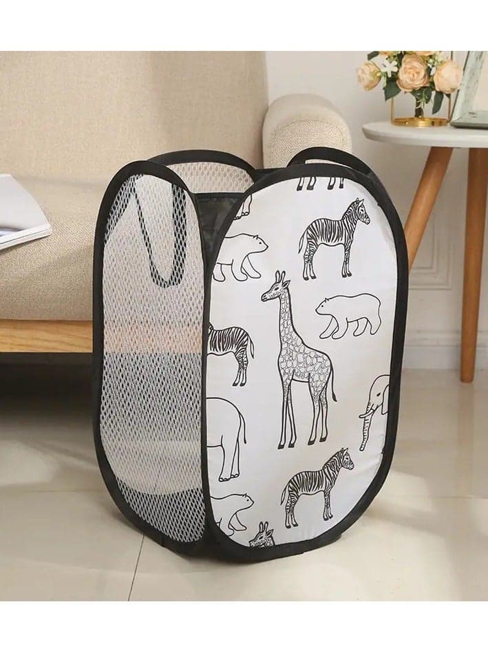 Organize Your Laundry With This Adorable Cartoon Popup Hamper - Large Capacity, Foldable, And Easy To Clean