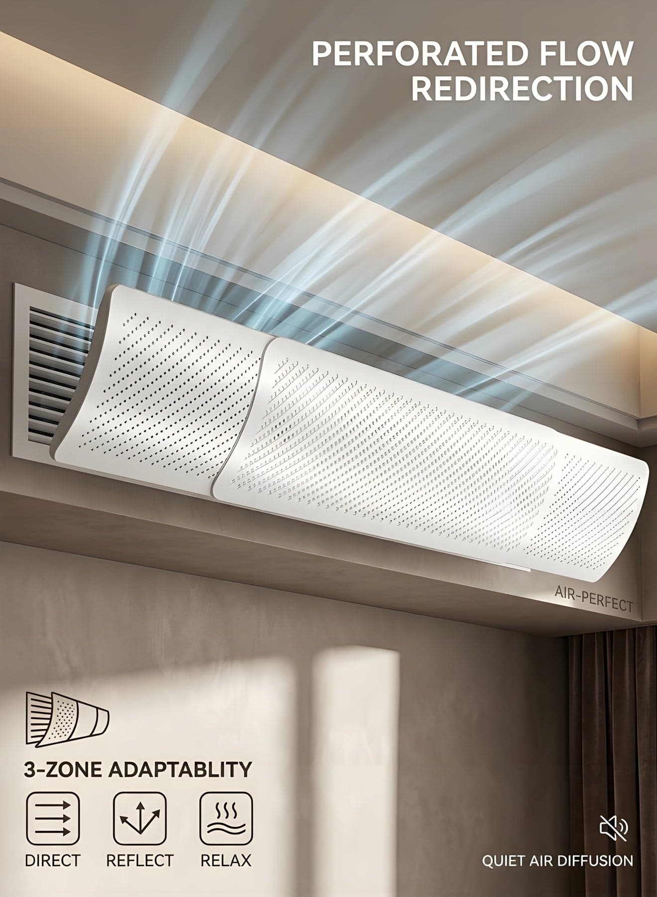 Central AC Air Flow Deflector, Adjustable and Foldable Windproof Baffle, Cold Air Universal Wind Shield, Air Outlet Grille Baffle, Anti Direct Blowing