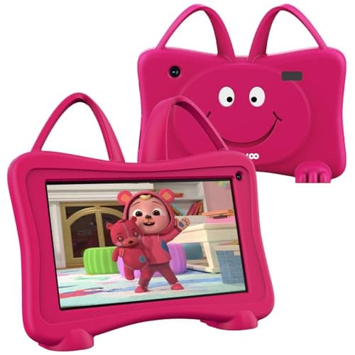 Trayoo Kids Tablet 7 Toddler Learning Tablet with WiFi YouTube Dual Camera Touch Screen Parental Control Child Tablets for Boys Girls Rose