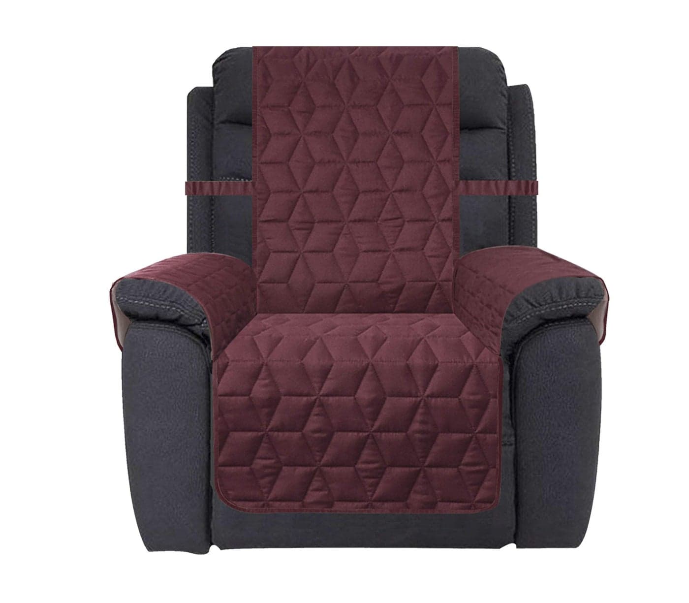 Ameritex Waterproof Nonslip Recliner Cover Christmas Decor Stay in Place, Dog Couch Recliner Cover Furniture Protector for Pets and Kids (Burgundy, 23'')