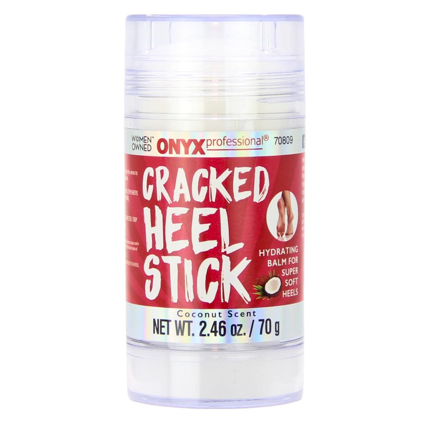 Onyx Professional Cracked Heel Repair Balm Stick for Dry Cracked Feet Treatment, Moisturizing Heel Balm Rolls On So No Mess Like Foot Cream or Foot Lotion, Rescues Cracked Feet, Coconut Scent