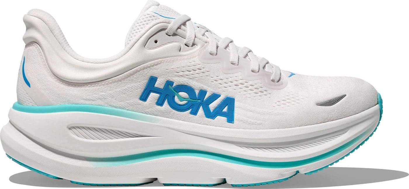 Hoka Mens Bondi 9 Sneaker White Blue 9