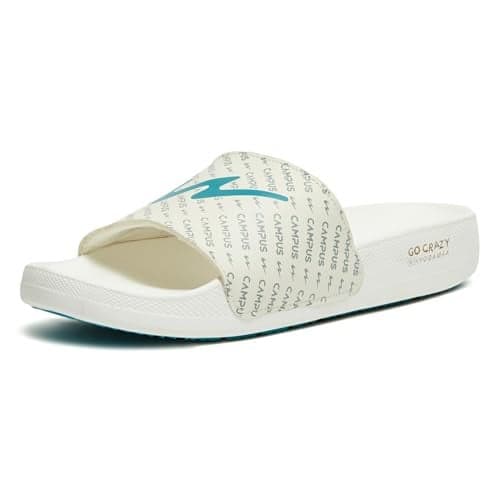 Campus Men's SL-444 Sliders OFF WHT/L GRY - 8UK/India