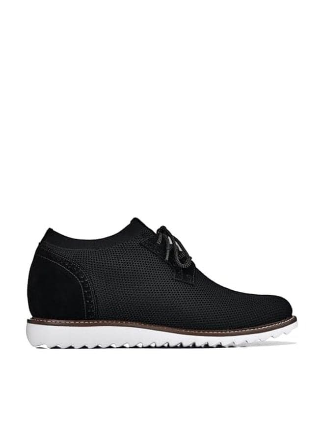 CALTO Men's Invisible Height Increasing Elevator Shoes - Noir Black Lightweight Lace-up Casual Derby - 3.2 Inches Taller - J1502 - Size 8 D(M) US