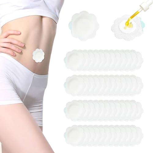 50PCS Castor Oil Patches Castor Oil Pack Wraps Disposable Organic Cotton SelfAdhesive Pads for Belly Button Anti Leakage Design Breathable Portable