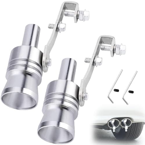 Turbo Whistle for Exhaust Pipe 2 PCS, Aorplim Car Turbo Exhaust Whistle, XL Size Aluminum Alloy Universal Turbo Sound Exhaust Muffler Pipe Whistle Car Roar Maker (Silver #XL)
