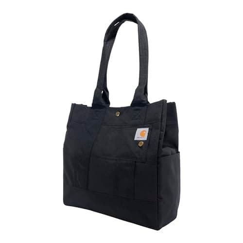 Carhartt Vertical Snap Tote, Durable Water Resistant Tote Bag with Snap Closure, Black