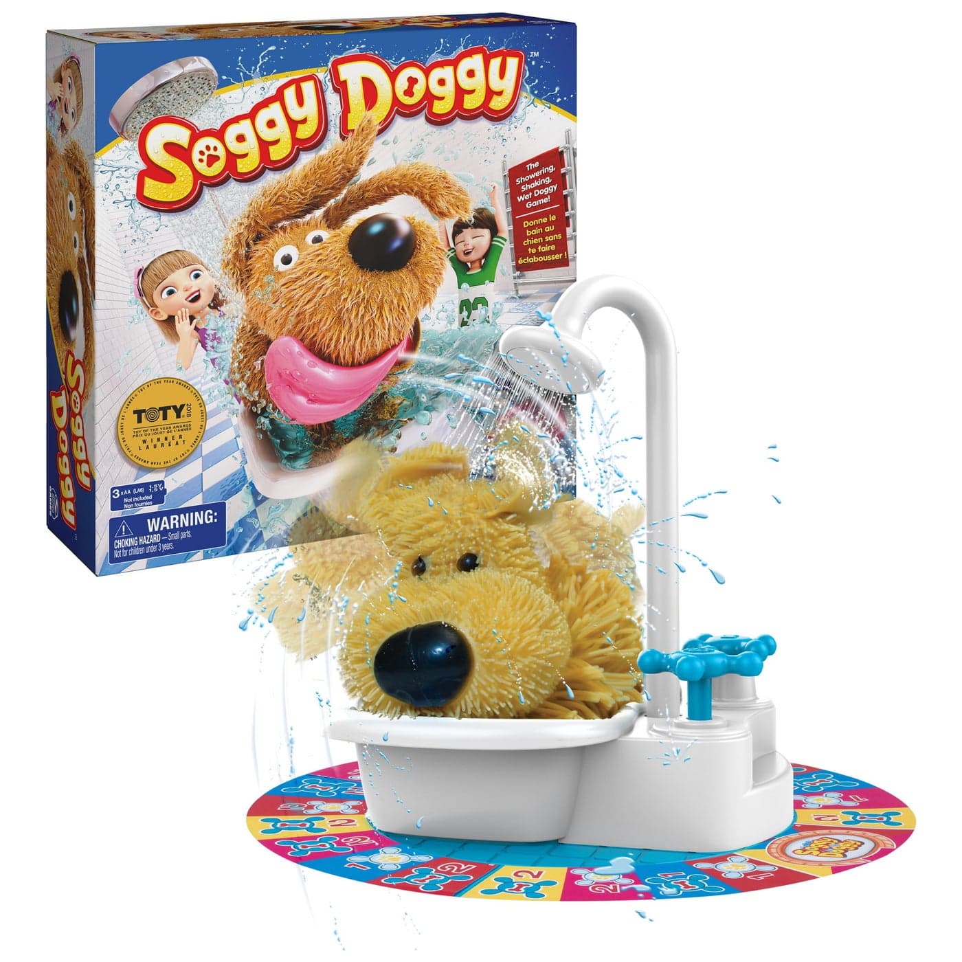 Spin Master Games, Soggy Doggy, The Silly Award-Winning Kids Board Game, for Family Night, Interactive Toy Dog Play, Sensory Toy, Activity for Kids & Family, 2-4 Players, for Ages 4 & Up