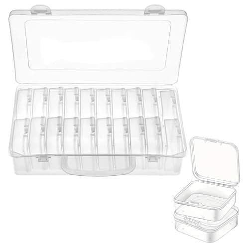 YUISI 20Pcs Jewellery Organisers Box– Transparent Jewelry Organizer Box with 20 Mini Storage Boxes, Earring Organizer Box for Rings, Beads& Nail Art, Organisers for Neat Storage