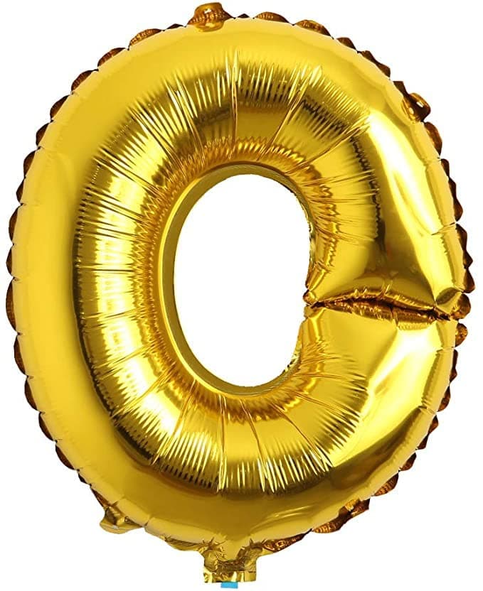 flavouredlove 16 inch English Capital Letter O Balloon Party Decoration Gold Pack of 1 | O Balloons for Birthday, Anniversary, Engagement, Marriage, Parties, Celebrations and Decorations (GOLD "O")