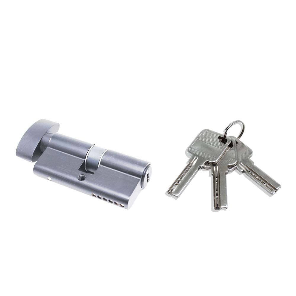 Volo Brass Cylinder 70mm with 3 Brass Computerised Keys Suitable for CY Mortise Lock Set Colour Satin