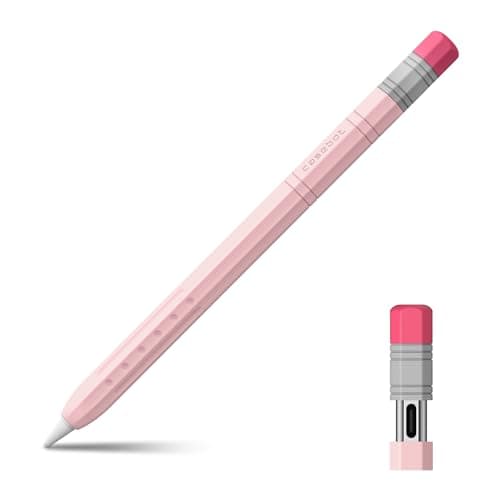 Fintie Silicone Sleeve for Apple Pencil USBC Light Pen Skin Case Cover Soft Protective AntiSlip Pencil Grip Holder Supports Magnetic Attachment Pink