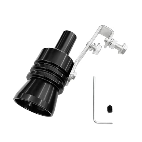 YoRise Car Exhaust Whistle Aluminum Alloy Auto BlowOff Valve Tip Whistle Car Tail Pipe Roar Maker Simulator Universal Vehicle Muffler Pipe Sound Booster for Most Cars BlackXL