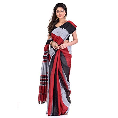 dB DESH BIDESH Women`s Soft Cotton silk party,wear saree cotton silk fancy trendy georgette chiffon for wedding Festive Cotton blend kerala silk plain daily,wear Cotton saree for women