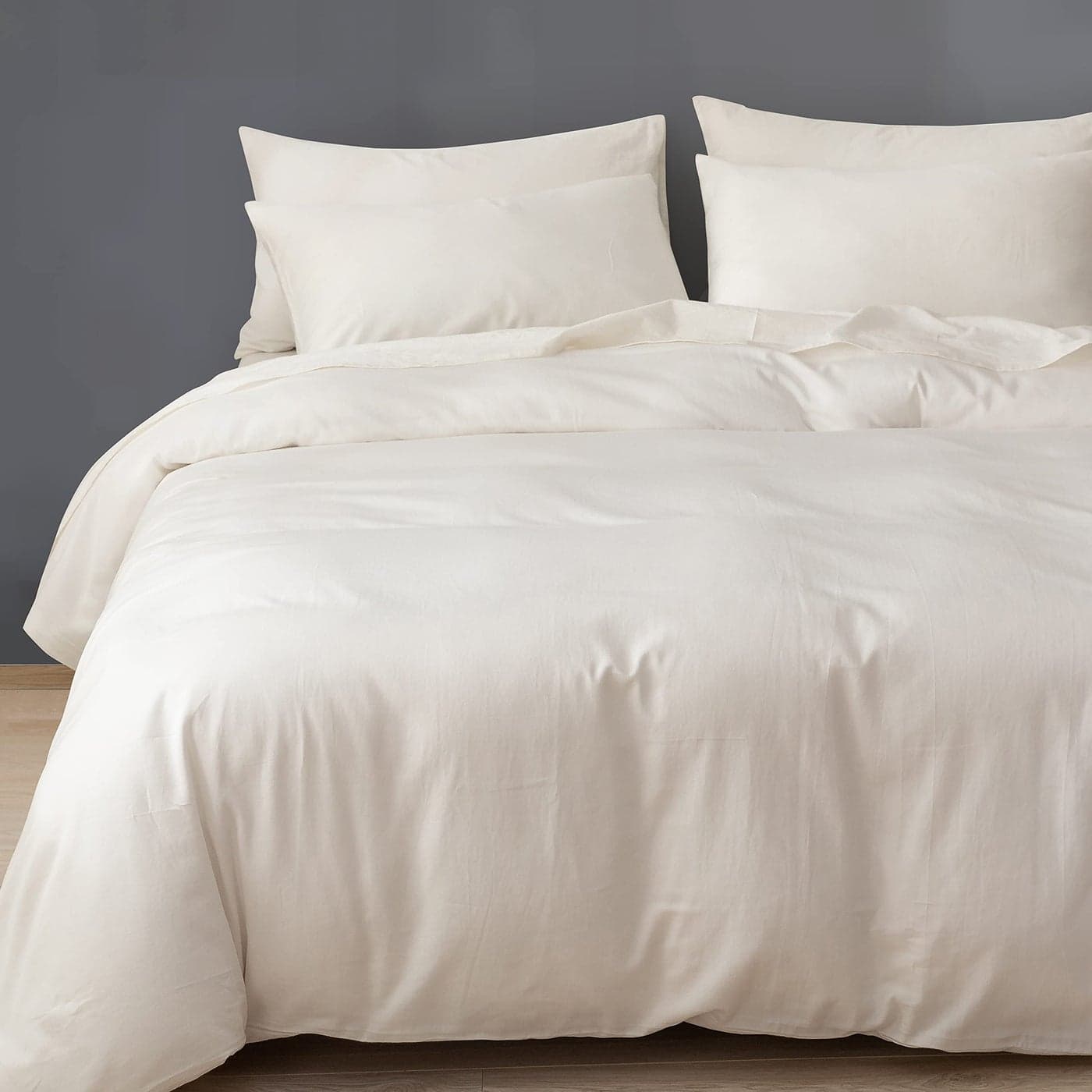 HeimenAogo Egyptian Cotton Duvet Cover Set King Ultra Soft and Breathable Comforter Cover with Zipper Closure High Thread Count Long Staple Cotton Blanket Cover 3pcs OffWhite