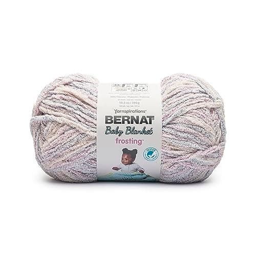 Bernat Baby Blanket Frosting Lilac Lounge Yarn - 1 Pack of 10.5oz/300g - Polyester - #6 Super Bulky - 220 Yards - Knitting & Crochet