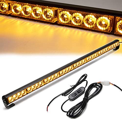 LEJX Led Strobe Lights 36 Inch Yellow Flashing Safety Warning Emergency Strobe Light Bar Caution Directional Police Car Vehicle Pickup Truck Rear Window Traffic Advisor 355 IN YellowAmber