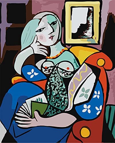 Meecaa Paint by Numbers XXXX Kit for Adults Beginner DIY Oil Painting 16x20 inch (Woman, Framed)