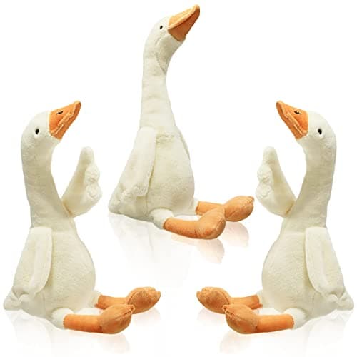 Sosation 3 Pieces 157 Silly Goose Plush Stuffed Animal ToySwan Stuffed AnimalWhite Fluffy Cute Goose Funny Duck Plush Swan Toys Gifts for Kids Home Birthday Favor