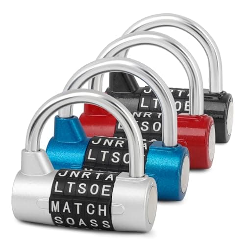 4 Pcs 5 Letter Word Lock,5 Digit Combination Lock, Anti-Theft Safety Padlock for Gym,Heavy Duty Word Padlocks Keyless Resettable,School Locker Lock for Toolbox Cabinet Hasp (Letter)