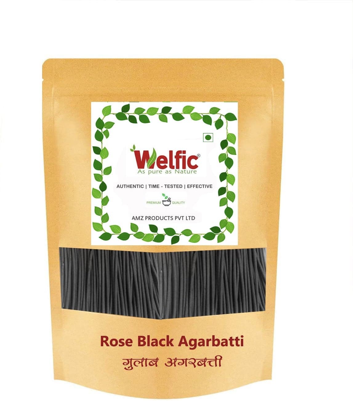 Welfic 100 Pure and Natural Charcoal Free Rose Black Agarbatti for Pooja Luxury Incense Sticks Premium and Fresh Fragrance for Home 1 Kg