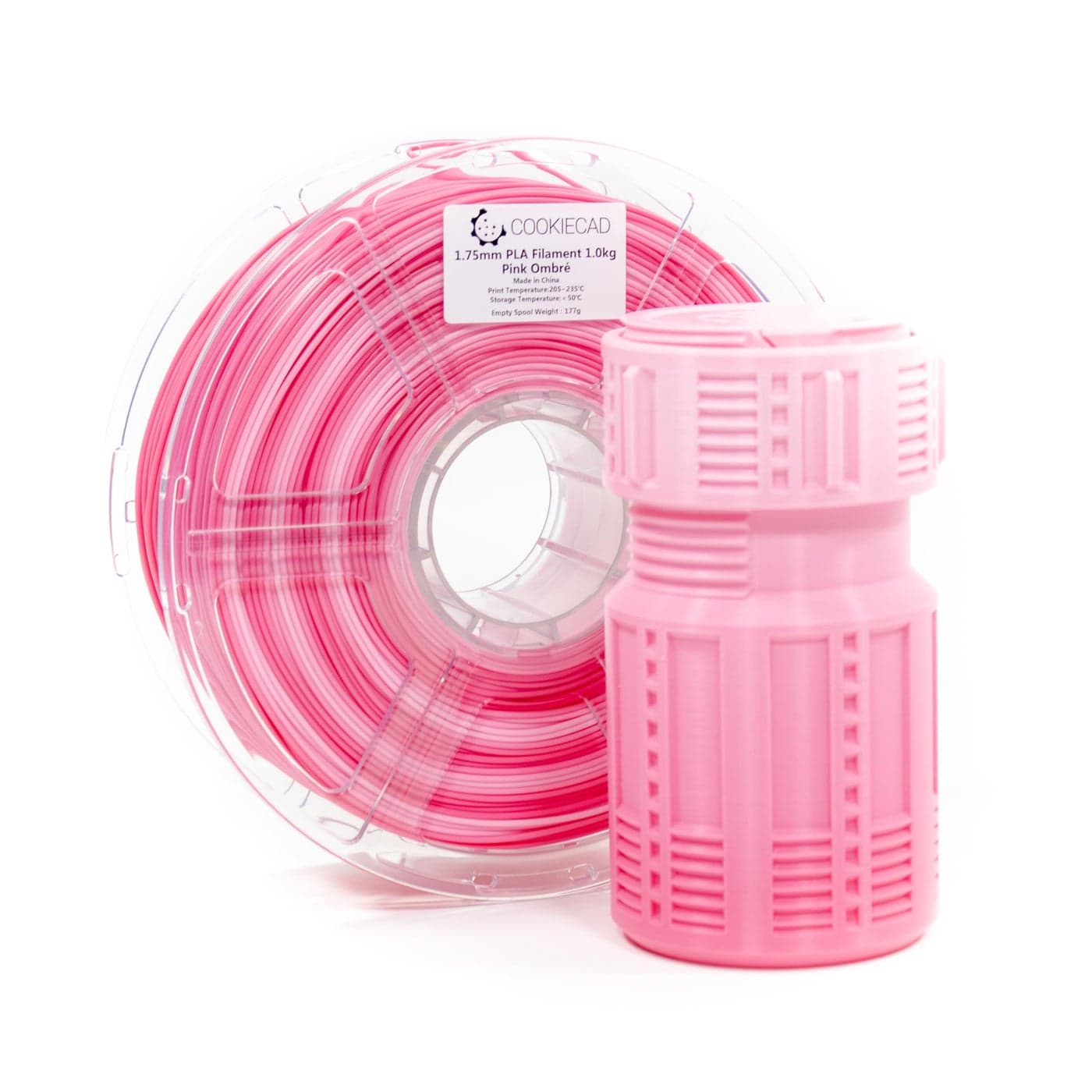 Cookiecad PLA Filament 175mm 1kg Rainbow Multicolor 3D Printer Filament Pink Ombre PLA