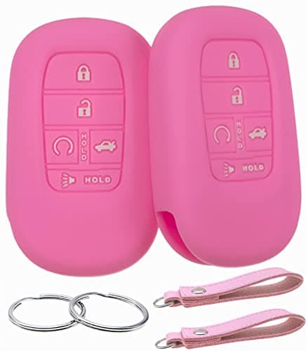 REPROTECTING Silicone Rubber Key Fob Cover Compatible with 5 Buttons 20222026 Honda Accord Civic HRV CRV Pilot Sport SI EX EXL Touring Pink Pink