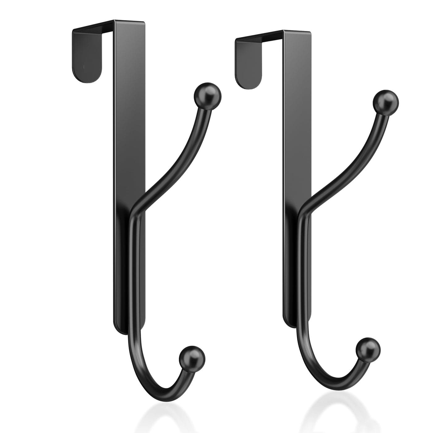 niffgaff Over Door Hook 2Pack Heavy Duty Door Hanger Fits Interior Doors 14 Inches Thick Organize Coats Hats Towels and Bags for Entryways Bathrooms Bedrooms and Kitchens Black