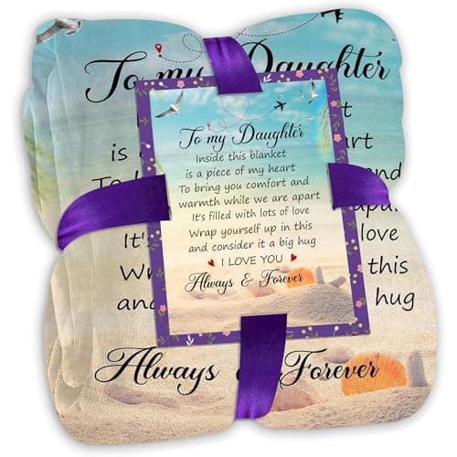 Fastpeace Daughter Gifts from Mom and Dad – to My Daughter Blanket, Thoughtful Christmas, Birthday, or Graduation Gift, Best Gift Idea for Her, Soft and Cozy Throw Blanket 50x60 Inches