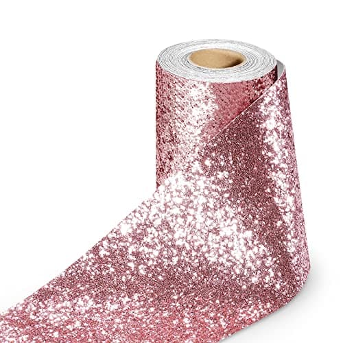 Stickyart Light Pink Glitter Wallpaper Roll Peel and Stick Sequins Wallpaper Border Textured Self Adhesive Glitter Fabric Contact Paper for Bedroom Ceiling DIY Crafts 3.94"x160"