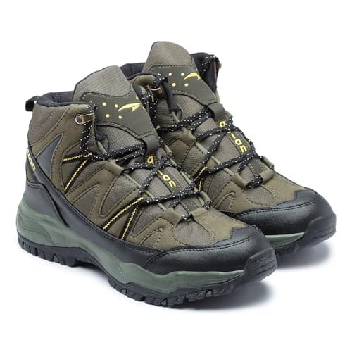 ASIAN Men's Everest-21 Sports Trekking & Hiking,Walking Hi-Neck Shoes with Rubber Outsole & Memory Foam Insole Lace-Up Shoes for Men's & Boy's (OLIVENLK)-UK-11