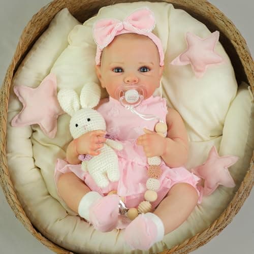 KSBD Reborn Baby Dolls 20 Inch Realistic Baby Doll Real Life Baby Dolls Lifelike Newborn Baby Doll Girl with Soft Full Vinyl Body and Accessories can Swimming Baby Dolls for 3 Years Old Kids Gifts