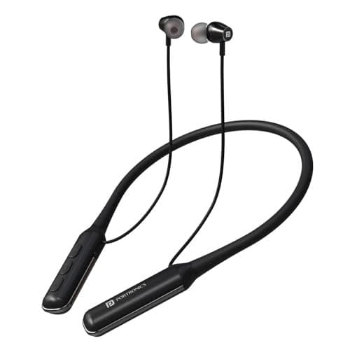 Portronics Harmonics 250 Wireless Bluetooth Headset with Long Lasting 60 Hrs Playtime, Smart Voice Assistant, Dual Pairing, Sweat & Splash Proof, Best for Gaming, Running, Workout(Black)