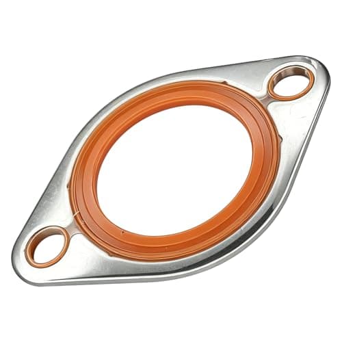 SWQS Thermostat Water Neck Housing Gasket - 1/8" Aluminum Carrier with Molded Silicone Insert, Reusable Thermostat Housing Seal Replacement for Chevy SBC BBC 265-500 Engines Water Pump Gasket(Orange)